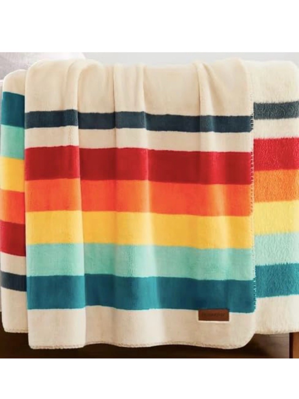 Pendleton Mount Foraker Ultra Soft Throw Blanket Southwestern Stripe Plush NWT